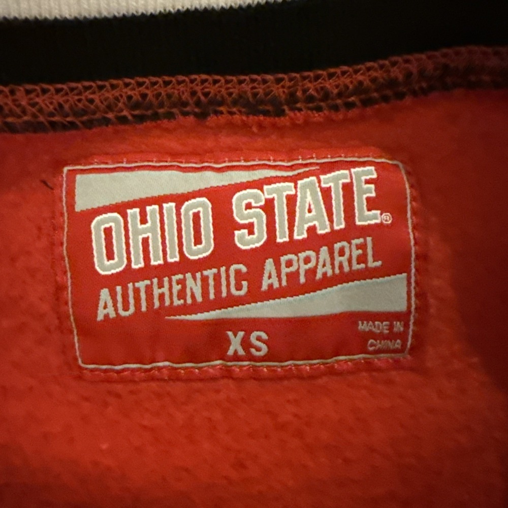 Ohio State Buckeyes Crewneck Sweatshirt Red XS Striped Trim NCAA College - Picture 6 of 8